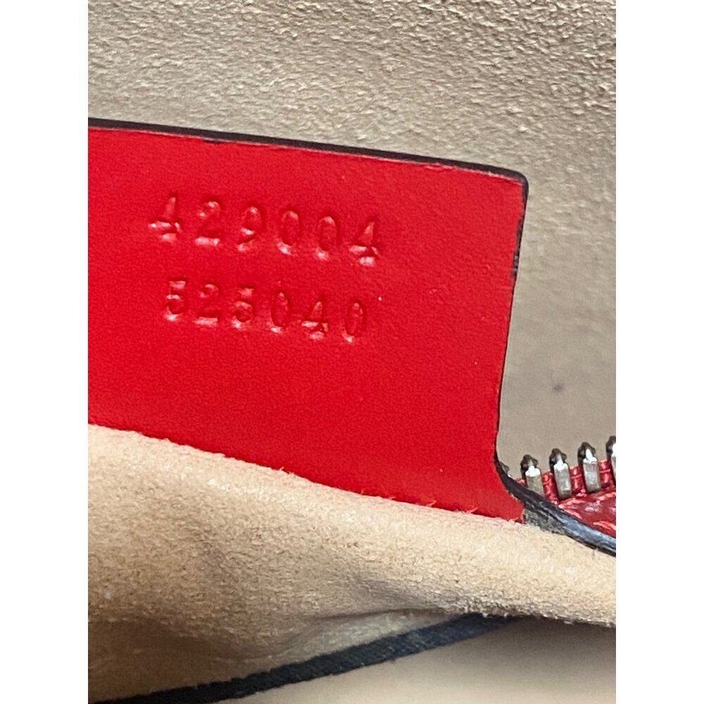 GUCCI GG Ghost Diamond Calf Leather Crossbody Messenger Bag in Red COA Incld - Picture 5 of 8